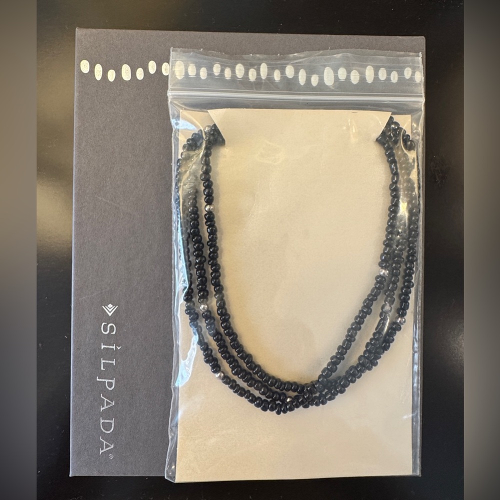 Silpada Black Beaded Necklace N1500